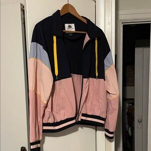 Trendy Colorblock Jacket with Yellow Accents